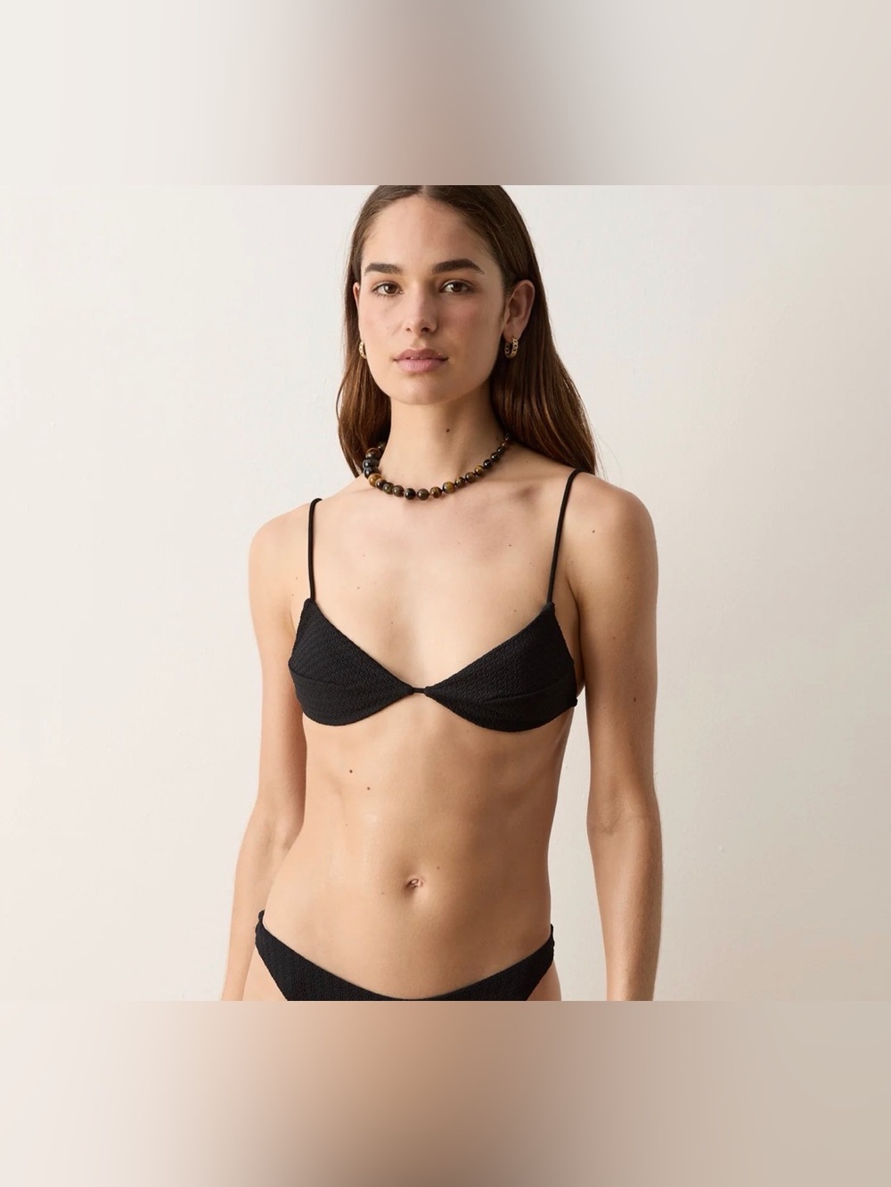 NWT BOTEH Ra Rafa Fixed Triangle Bikini Top - size small - black - Picture 5 of 7